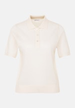Leichtes Strick Poloshirt aus Wolle und Seide in Ecru |  Seidensticker Onlineshop