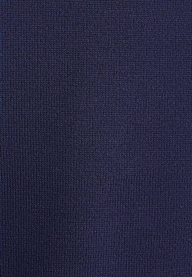 Leichtes Strick Poloshirt aus Wolle und Seide in Bleu Foncé |  Seidensticker Onlineshop