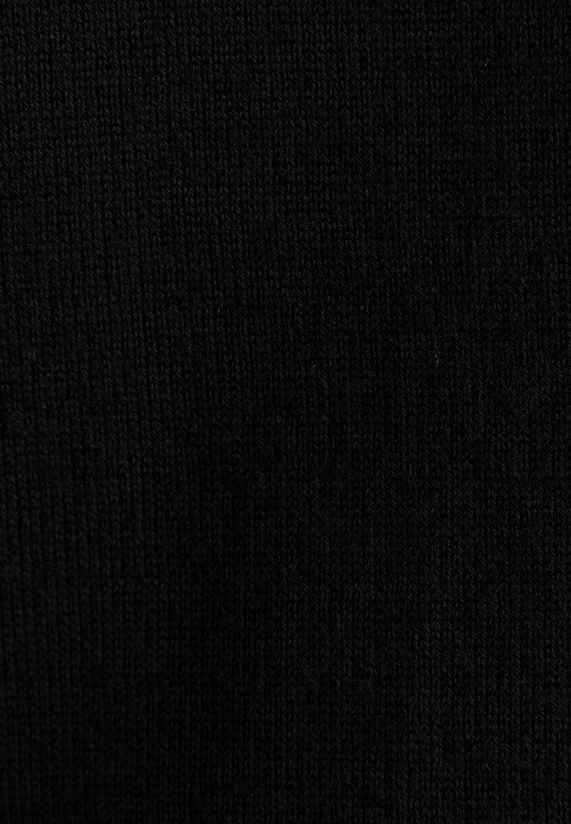 Leichtes Strick Poloshirt aus Wolle und Seide in Schwarz |  Seidensticker Onlineshop