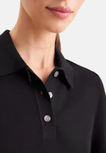 Leichtes Strick Poloshirt aus Wolle und Seide in Schwarz |  Seidensticker Onlineshop
