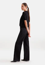 Leichtes Strick Poloshirt aus Wolle und Seide in Schwarz |  Seidensticker Onlineshop