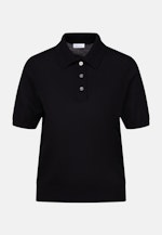 Leichtes Strick Poloshirt aus Wolle und Seide in Schwarz |  Seidensticker Onlineshop