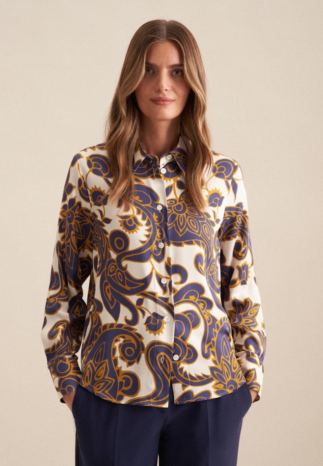 Hemdbluse Paisley in Mittelblau | Seidensticker Onlineshop