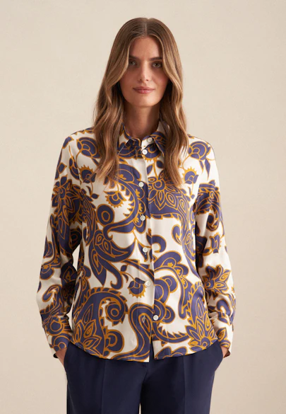 Hemdbluse Paisley in Mittelblau |  Seidensticker Onlineshop