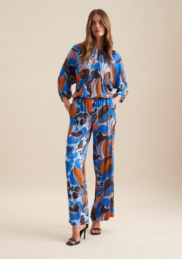 Regular Trousers Floral in Medium Blue | Seidensticker Onlineshop