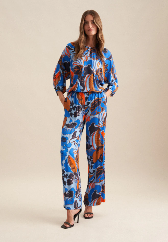 Regular Hose Floral in Mittelblau | Seidensticker Onlineshop