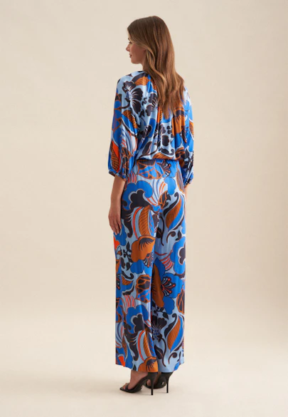 Regular Pantalon Floral in Bleu Moyen |  Seidensticker Onlineshop