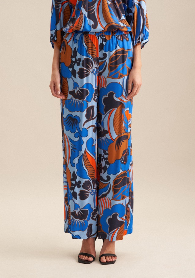 Regular Trousers Floral in Medium Blue | Seidensticker Onlineshop