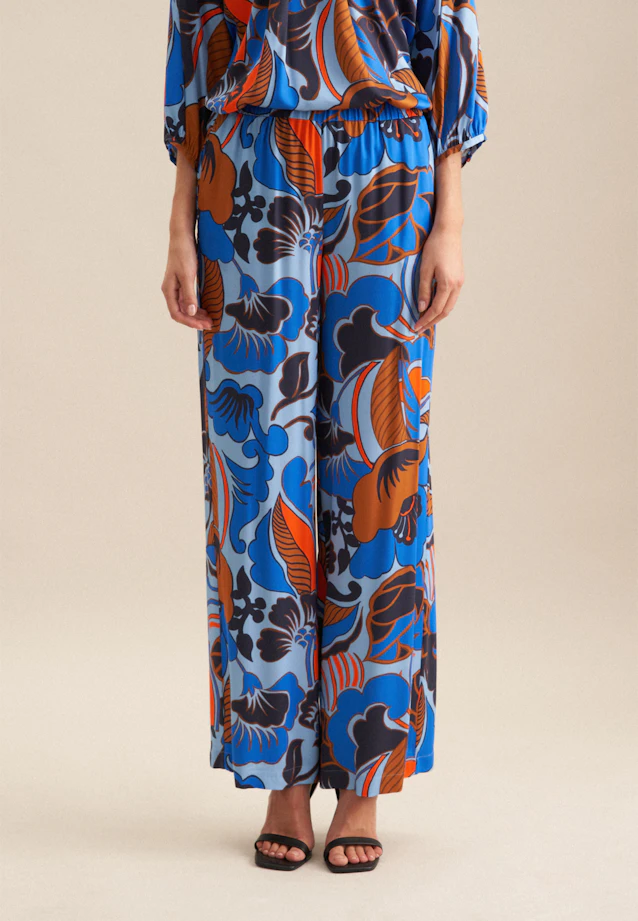 Regular Hose Floral in Mittelblau |  Seidensticker Onlineshop