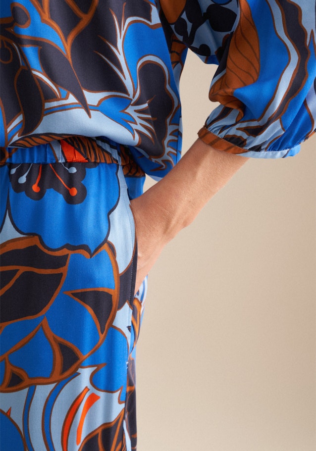 Regular Trousers Floral in Medium Blue | Seidensticker Onlineshop