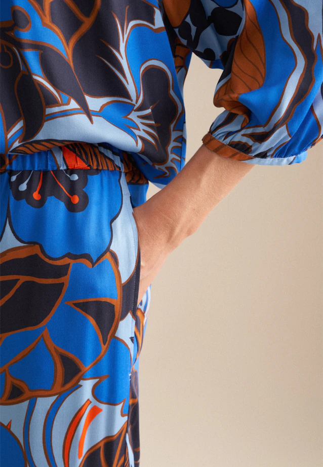 Regular Hose Floral in Mittelblau |  Seidensticker Onlineshop