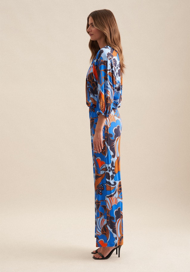 Regular Trousers Floral in Medium Blue | Seidensticker Onlineshop
