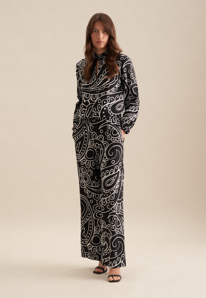 Regular Hose Paisley in Schwarz | Seidensticker Onlineshop