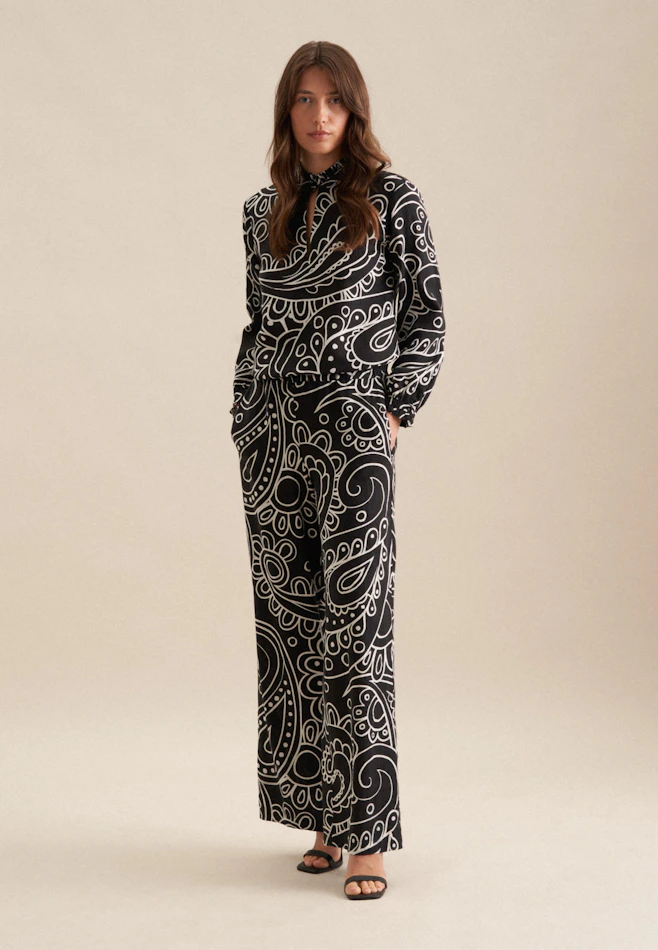 Regular Hose Paisley in Schwarz | Seidensticker Onlineshop