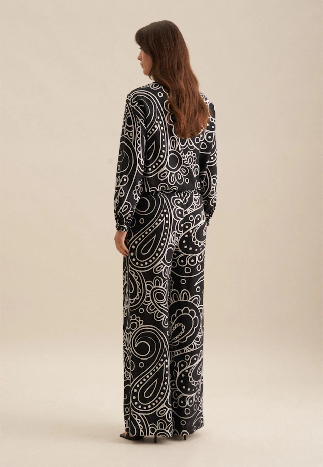 Regular Trousers Paisley in Black |  Seidensticker Onlineshop