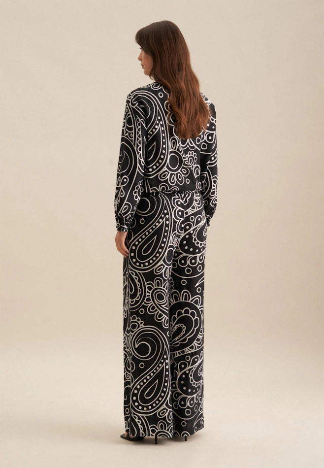 Regular Pantalon Paisley dans Noir | Boutique en ligne Seidensticker