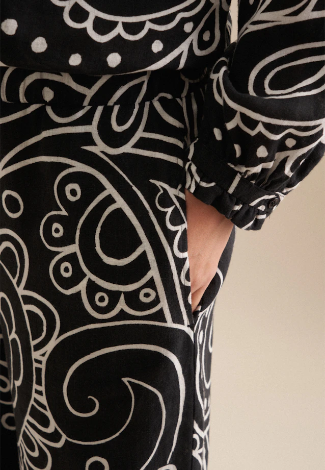 Regular Trousers Paisley in Black |  Seidensticker Onlineshop