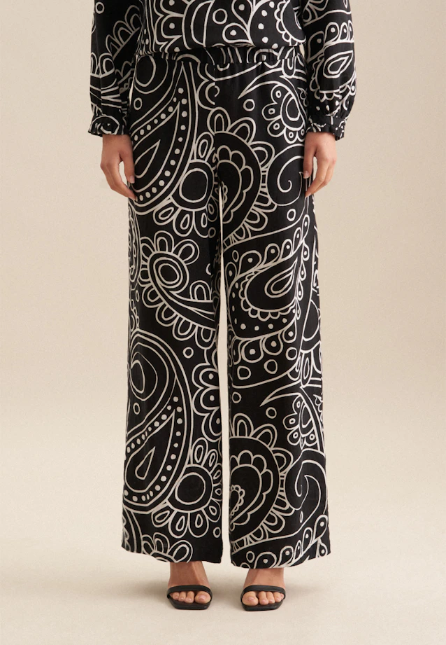 Regular Trousers Paisley in Black |  Seidensticker Onlineshop