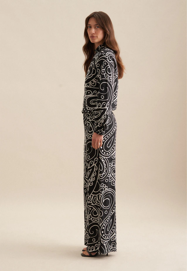 Regular Trousers Paisley in Black |  Seidensticker Onlineshop