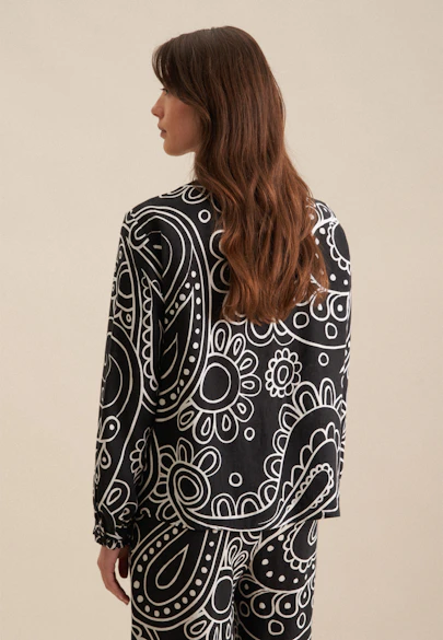 Chemisier à col montant Paisley in Noir |  Seidensticker Onlineshop