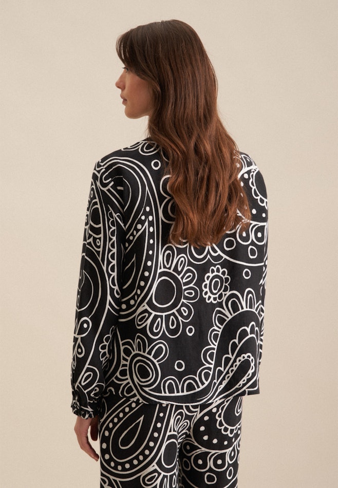 Stehkragenbluse Paisley in Schwarz | Seidensticker Onlineshop