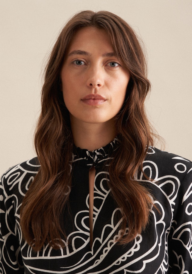 Stehkragenbluse Paisley in Schwarz | Seidensticker Onlineshop