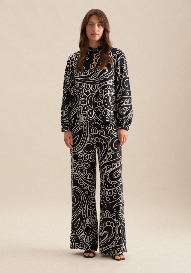 Stehkragenbluse Paisley in Schwarz | Seidensticker Onlineshop