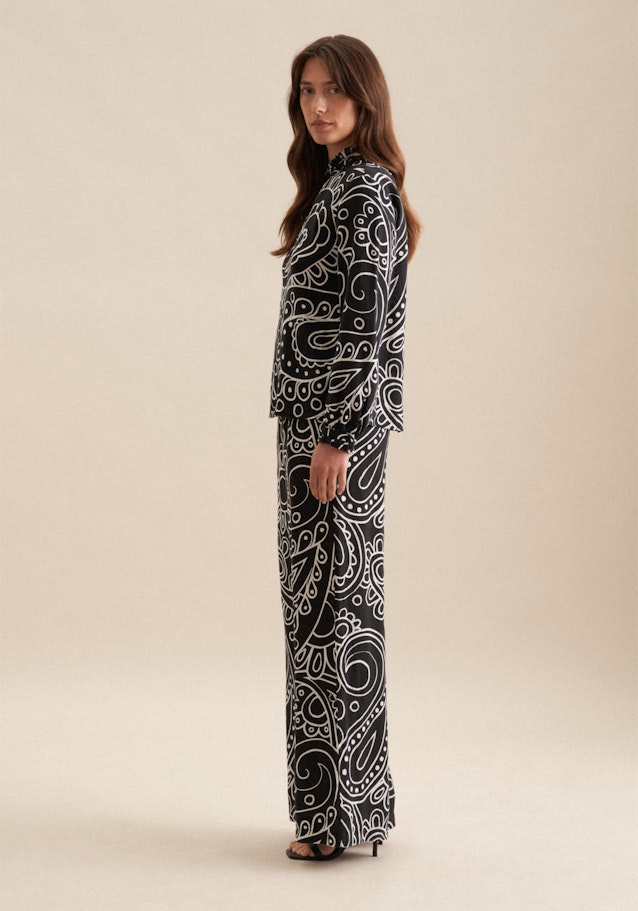 Stehkragenbluse Paisley in Schwarz | Seidensticker Onlineshop