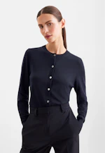 Leichter Strick Cardigan aus Wolle und Seide in Dunkelblau |  Seidensticker Onlineshop