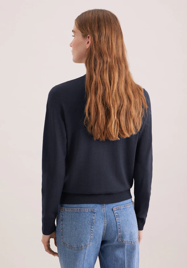 Leichter Strick Cardigan aus Wolle und Seide in Navy | Seidensticker Onlineshop
