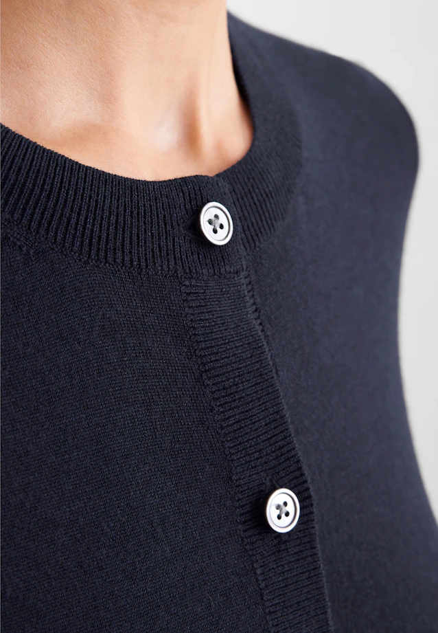 Leichter Strick Cardigan aus Wolle und Seide in Dunkelblau |  Seidensticker Onlineshop