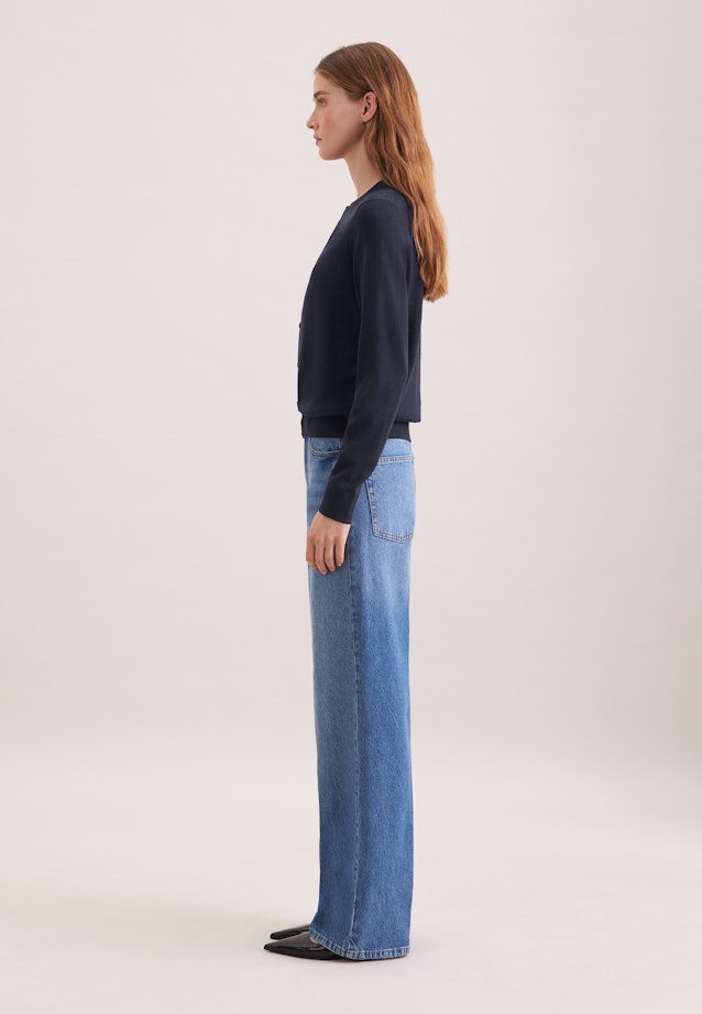 Leichter Strick Cardigan aus Wolle und Seide in Dunkelblau |  Seidensticker Onlineshop