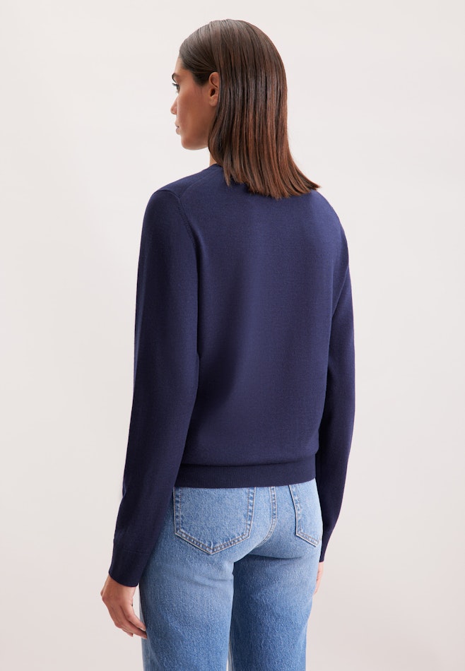 Leichter Strick Cardigan aus Wolle und Seide in Dunkelblau | Seidensticker Onlineshop