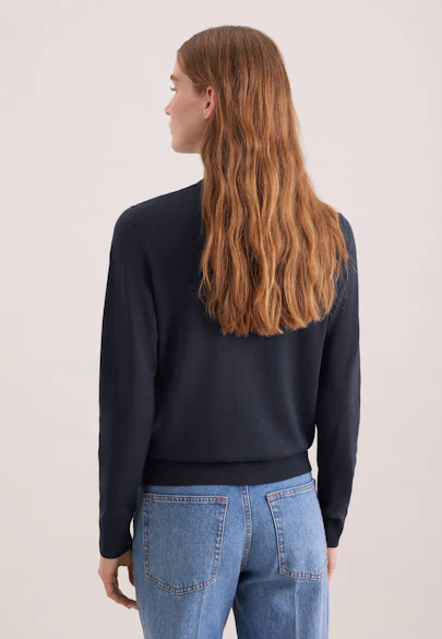 Cardigan léger en laine et soie in Bleu Foncé |  Seidensticker Onlineshop