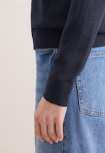 Leichter Strick Cardigan aus Wolle und Seide in Dunkelblau |  Seidensticker Onlineshop