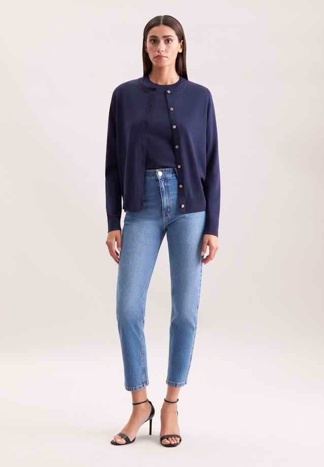 Leichter Strick Cardigan aus Wolle und Seide in Deep navy |  Seidensticker Onlineshop