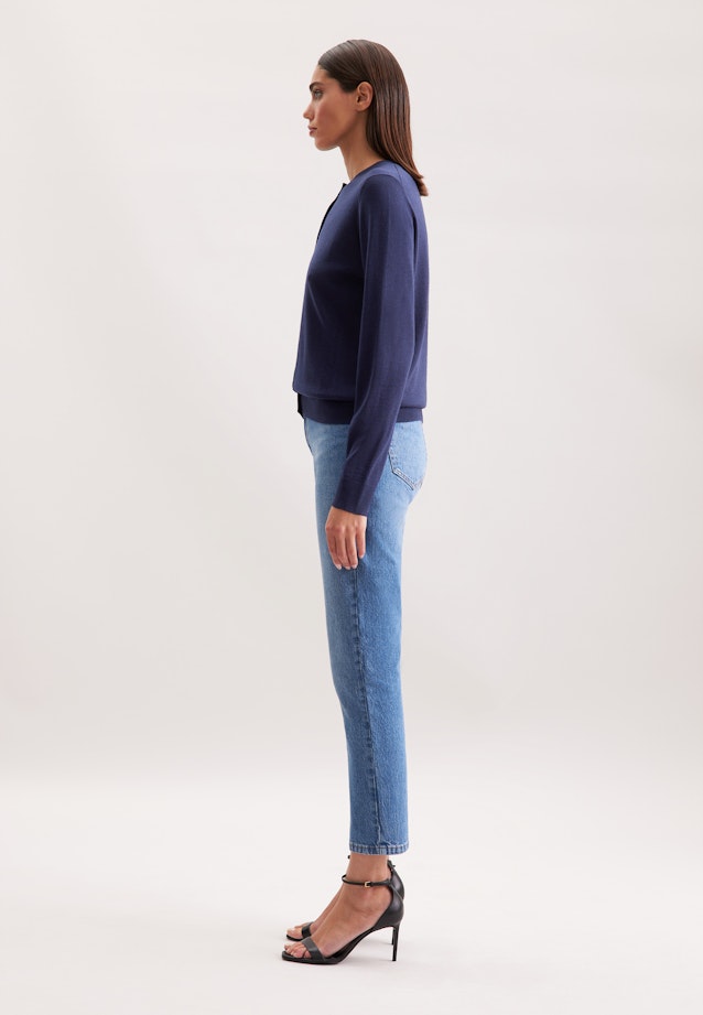 Leichter Strick Cardigan aus Wolle und Seide in Deep navy |  Seidensticker Onlineshop