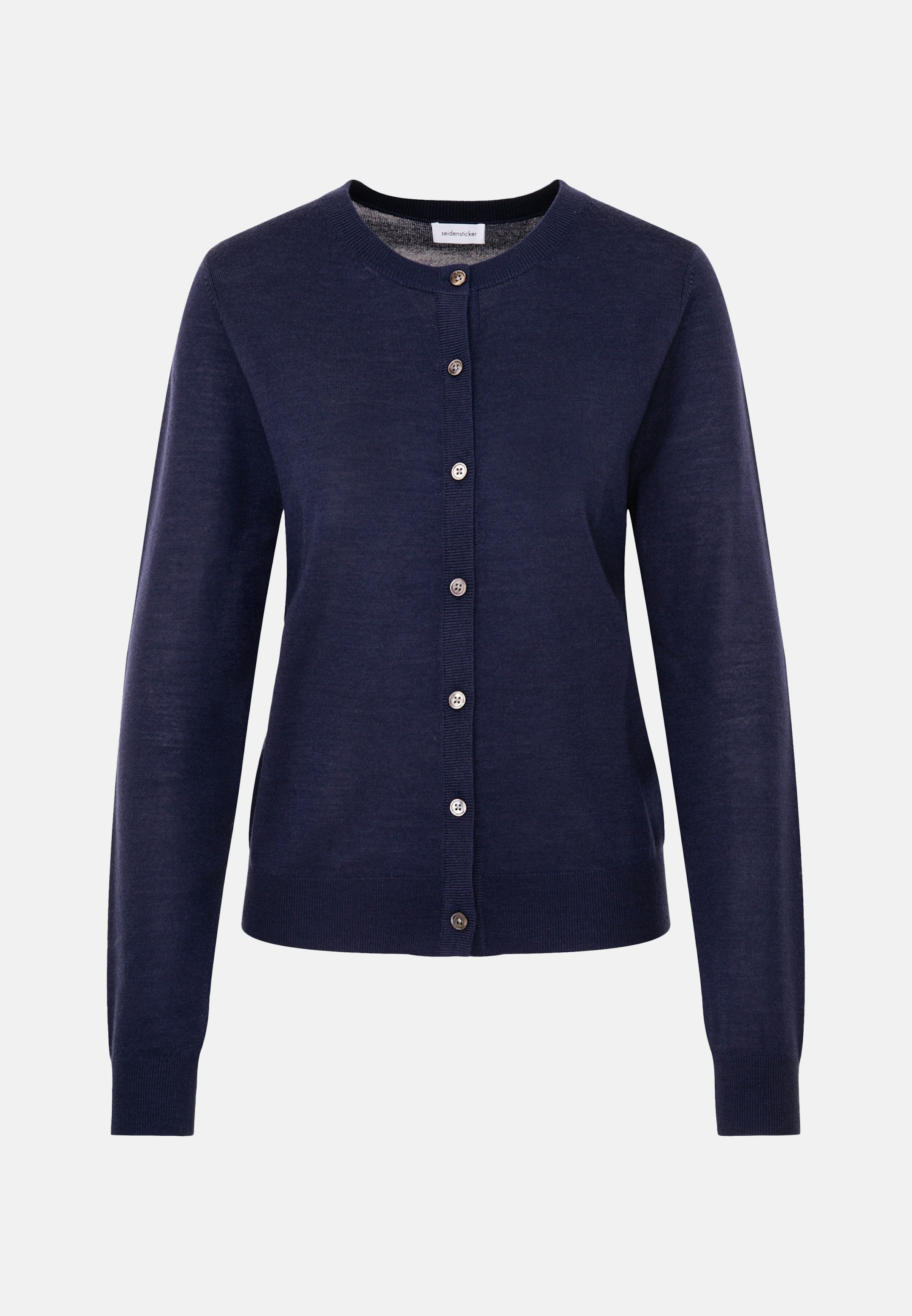 Women Leichter Strick Cardigan aus Wolle und Seide dark blue