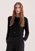 Leichter Strick Cardigan aus Wolle und Seide in Schwarz |  Seidensticker Onlineshop