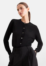 Leichter Strick Cardigan aus Wolle und Seide in Schwarz |  Seidensticker Onlineshop