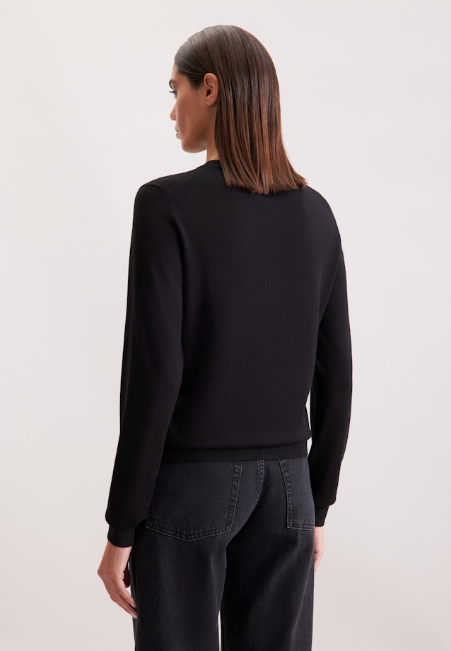 Leichter Strick Cardigan aus Wolle und Seide in Schwarz |  Seidensticker Onlineshop