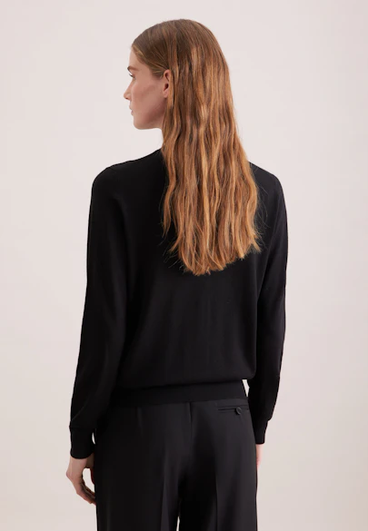 Lightweight Wool and Silk Knit Cardigan in Real black |  Seidensticker Onlineshop