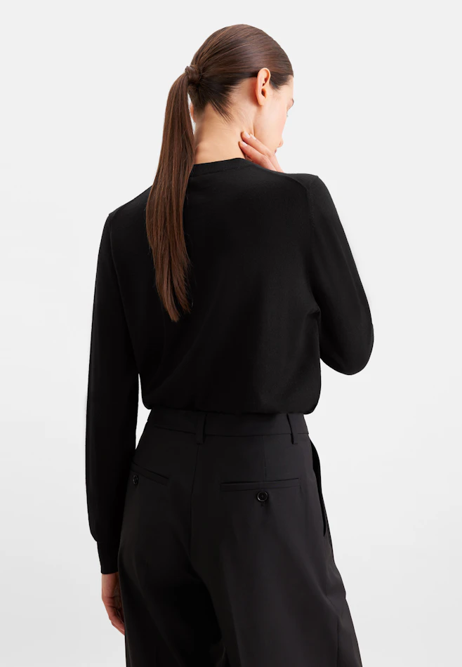 Leichter Strick Cardigan aus Wolle und Seide in Schwarz | Seidensticker Onlineshop