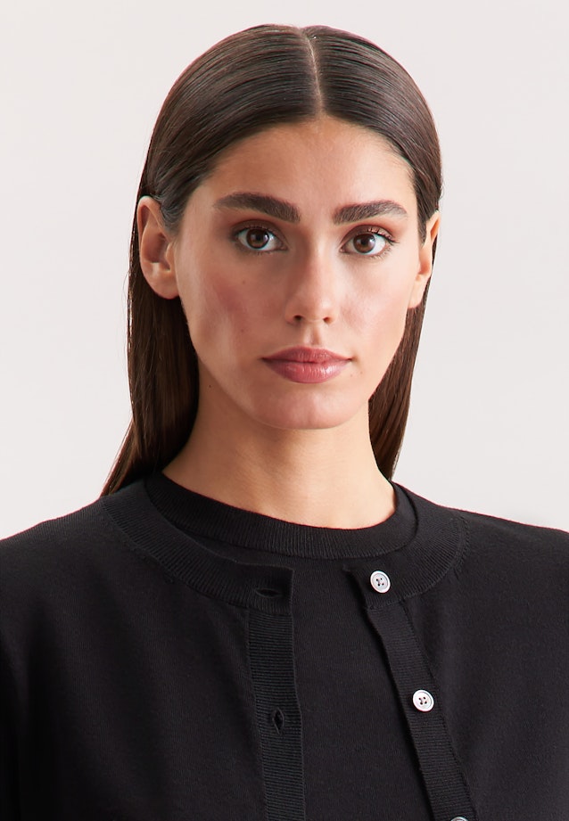 Leichter Strick Cardigan aus Wolle und Seide in Schwarz |  Seidensticker Onlineshop