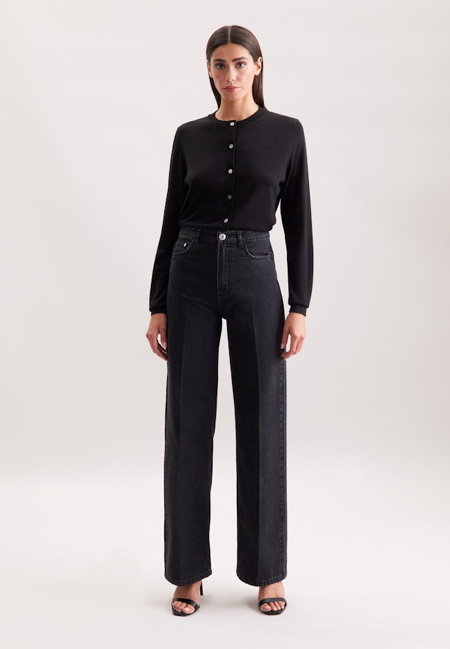 Leichter Strick Cardigan aus Wolle und Seide in Schwarz |  Seidensticker Onlineshop