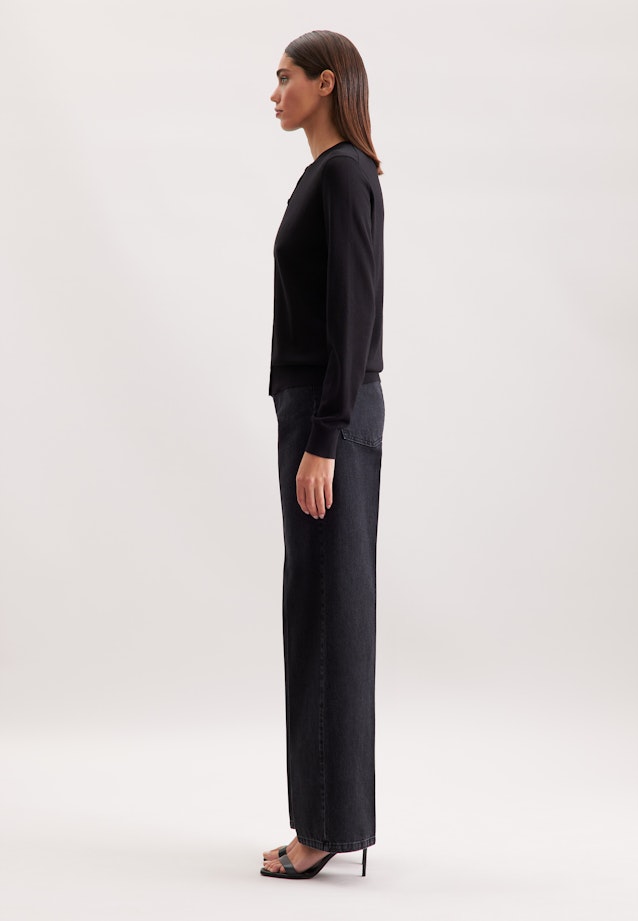 Leichter Strick Cardigan aus Wolle und Seide in Schwarz |  Seidensticker Onlineshop