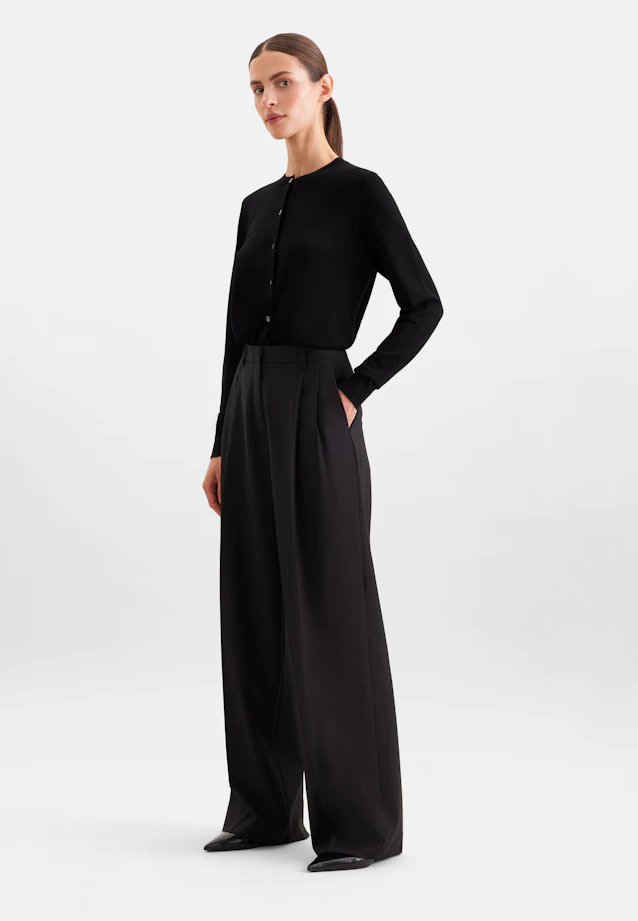 Leichter Strick Cardigan aus Wolle und Seide in Schwarz |  Seidensticker Onlineshop
