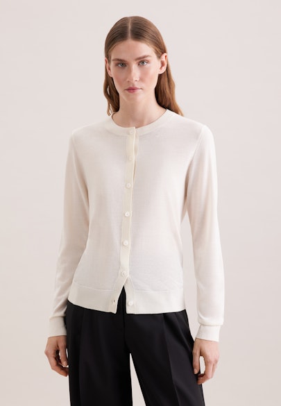 Cardigan léger en laine et soie in Ecru |  Seidensticker Onlineshop