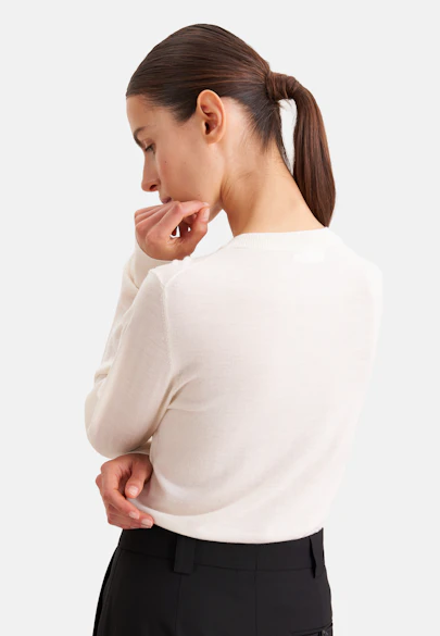 Leichter Strick Cardigan aus Wolle und Seide in Ecru |  Seidensticker Onlineshop