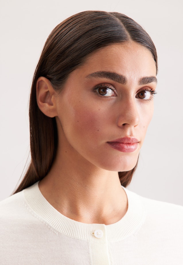 Leichter Strick Cardigan aus Wolle und Seide in Ecru |  Seidensticker Onlineshop